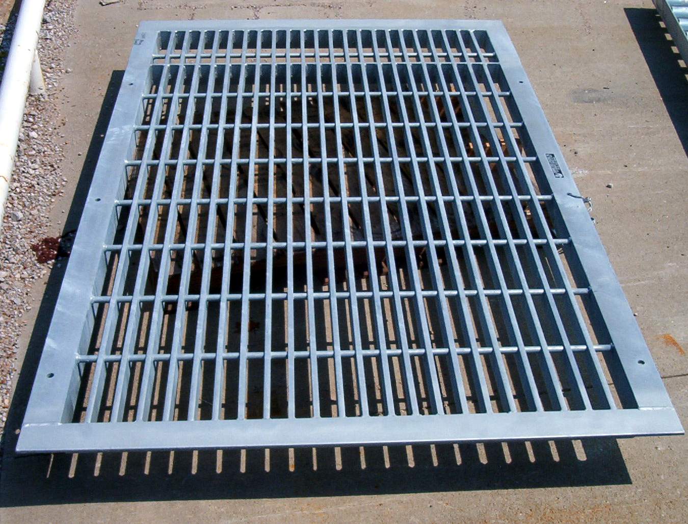 Steel bar grate.